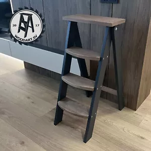 Wooden ladder, Kitchen stool, Library stool, Foldable stool, Step stool - Picture 1 of 18