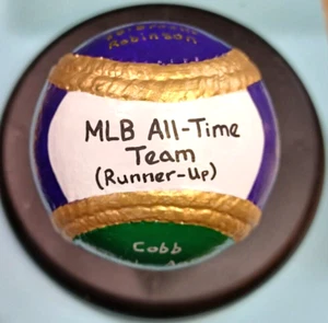 BOLA PINTADA A MANO EQUIPO SUBCAMPEÓN DE BÉISBOL DE LAS GRANDES LIGAS FOXX BERRA COBB+ - Imagen 1 de 7