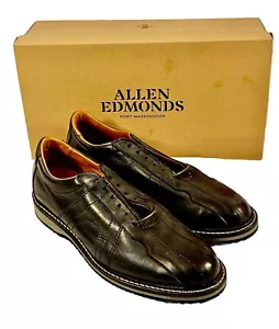 NWB Allen Edmonds SNEAKERS Men's 10 B Leather Lace-Up Loafers Shoes Black - Picture 1 of 10