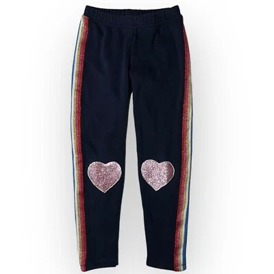 Pantalones deportivos Reelaborados Gap Niños Azul Marino Brillo Lados Arco Iris Rosa Brillo Corazones Foto 1 de 4
