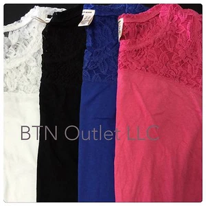 DKNY Jeans Damen Kurzarm Blumen Spitze Tunika Oberteil S-M-L-XL-XXL verschiedene Farben - Bild 1 von 14