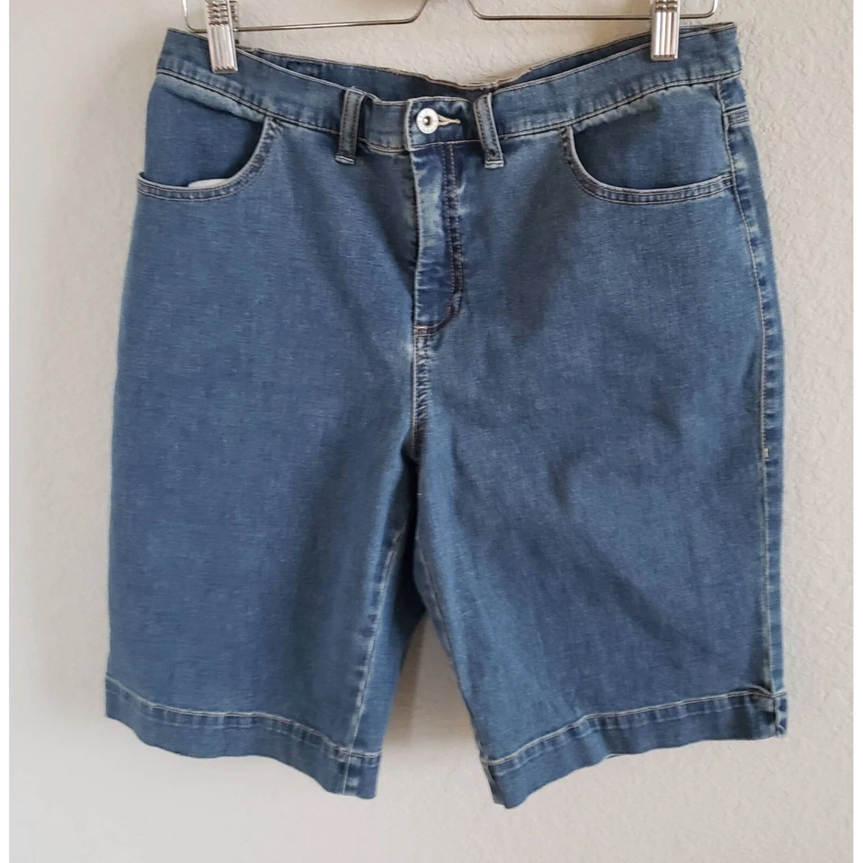 Fresh Produce Woman Size 12 Bermuda Jean Shorts Medium Wash  Stretch - Image 1 of 4