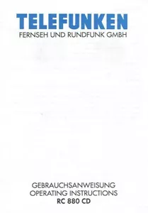 Telefunken RC 880 Gebrauchsanweisung für tragbares Kassetten CD Radio Recorder - Bild 1 von 2