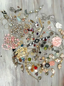 Vintage Trödel Schmuck Konvolut Ernte Basteln (*3a) - Bild 1 von 7