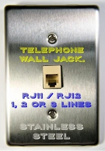 GNIAZDO TELEFONICZNE, STAL NIERDZEWNA, UCHWYT ŚCIENNY, RJ11 / RJ12: 1, 2 lub 3 LINIE ☎️ - Zdjęcie 1 z 11
