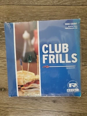 Palillos de dientes con volantes de madera sándwich 4 pulgadas club 1000 nuevo en paquete fiestas aperitivo multicolor Foto 1 de 3