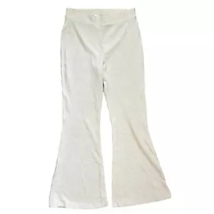 NWT Aerie Groove On Velour Rib Flared High RisePants Size Large Cream A1 - Picture 1 of 5