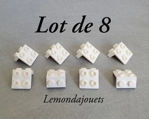 Lego 44728 Lot de 8 x Bracket 1x2 - 2x2 Support Angle 90° Blanc White - Foto 1 di 6