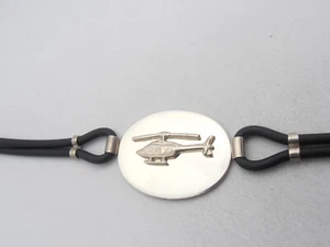 Hubschrauber: Armband aus Silber 925 Und Caucciù- Armband Airforce Senior Pilot - Picture 1 of 4