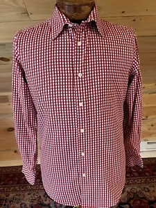 Structure Premium Woven Men’s Size Small Long Sleeve Raspberry Check Shirt - Picture 1 of 4