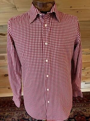 Structure Premium Woven Men’s Size Small Long Sleeve Raspberry Check Shirt - Image 1 of 4