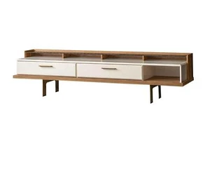 Braun-Weißes Lowboard Wohnzimmer Sideboard Edle TV Kommode Holz Möbel - Bild 1 von 10
