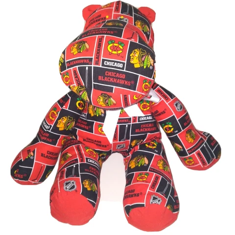 Chicago Blackhawks HIPPO NHL LOGO Plush Stuffed Animal Red & Black 18" Cover