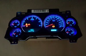 SILVERADO, YUKON, SIERRA, TAHOE INSTRUMENT GAUGE CLUSTER SPEEDOMETER BLUE LEDS - Imagen 1 de 3
