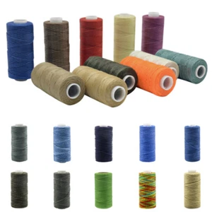 1Roll 50m 0.8mm Sewing Flat Waxed Thread Leather Hand Stitching Line Making Tool - Picture 1 of 32