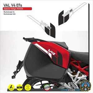 Kit Adesivi Valigie Red Ducati Multistrada V4s White Black VAL V4 07s - Picture 1 of 1