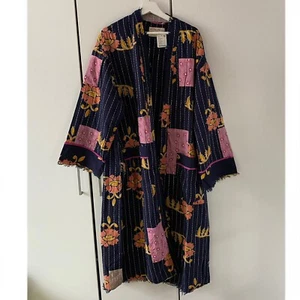 Free People Duster Coat Summer Dreams Patchwork Jacket Size M / L Open Oversized - Picture 1 of 13