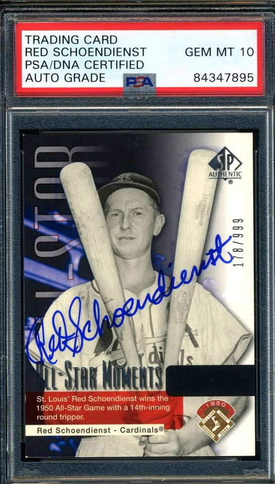 Red Schoendienst PSA DNA Gem Mint 10 Signed 2004 Upper Deck Autograph - Image 1 of 1