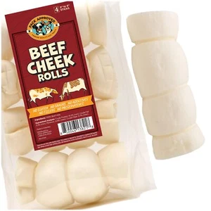Beef Cheek Rolls for Dogs - Natural & Odor-Free Dog Rawhide Chews - 5 to 6 In... - Picture 1 of 6