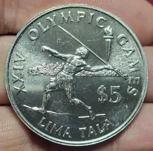 #58-109 ~ ENGLAND - 5 Dollar 1988 - Olympische Spiele - Silber - Bild 1 von 2