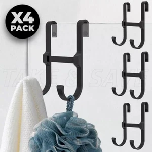 Bathroom Frameless Glass Shower Door Hooks 4 Pack Drilling-Free for Towel, Robe - Picture 1 of 7