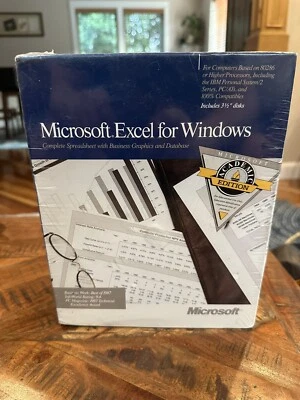 Microsoft Excel for Windows 3.5" Floppy, 1988 Vtg Sealed New - Image 1 of 4