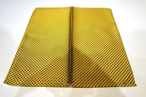 Silk handkerchief Hanky tie Pocket Square Black Gold Yellow Check - Picture 1 of 2