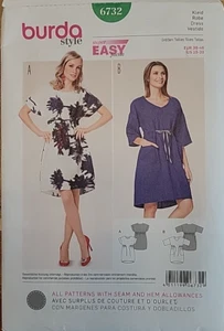 Burda 6732 Super Easy Sewing Pattern Misses Dress 10 12 14 16 18 20 Uncut - Picture 1 of 2