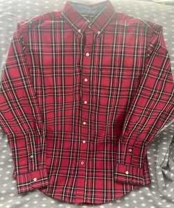 Izod Essential Popeline Langarm Hemd Gr. M rot kariert - Bild 1 von 2