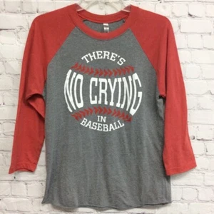 Camiseta para mujer Next Level gris jaspeada There's No Crying In Baseball Crew S - Imagen 1 de 9