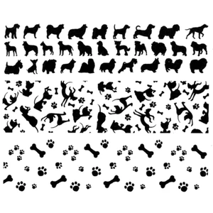 Hundeknochen Pfotenabdruck Welpenspange 6 Stck. 4 Zoll schwarz verschmolzene Glasaufkleber - Bild 1 von 1