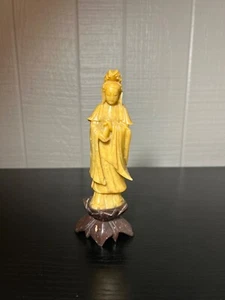 Vintage Chinese Carved Soapstone Figure Of Guanyin - Picture 1 of 6