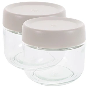 2 Pcs Airtight Storage Tank Cereal Containers Clear Jars with Lid - Picture 1 of 12