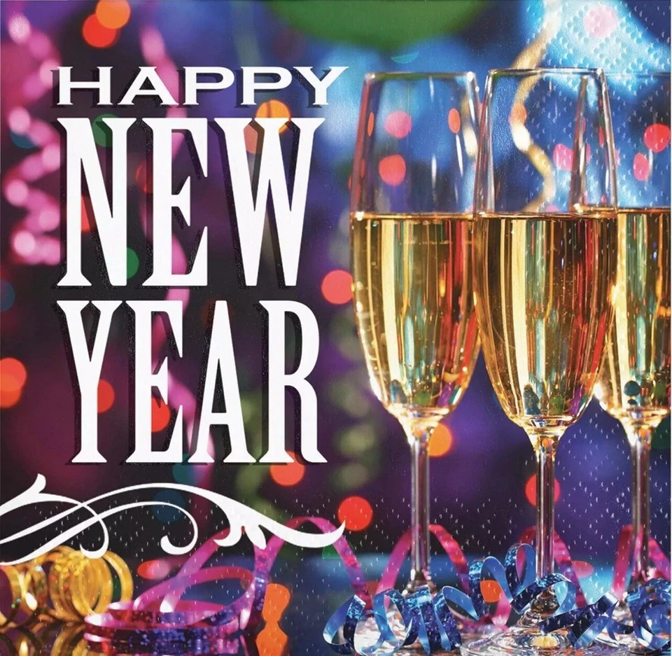 New Year Party Pizzazz Year's Eve Cocktail Holiday Party Paper Beverage Napkins - Image 1 of 1