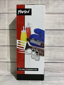 PARINI 8 PC BBQ Condiment Set With Storage Bag NIB - Picture 1 of 3