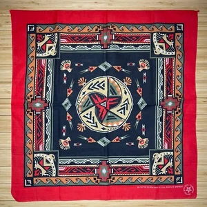 Vintage Southwest WAMCRAFT Bandana Native American  - 22” x 22” - Made USA - B-1 - Picture 1 of 3