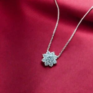 Fine 950 Platinum Pendant 1.00 Ct IGI Certified Lab Grown Round Diamond Necklace - Picture 1 of 10