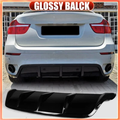 Kit de carrocería difusor parachoques trasero negro brillante para BMW E71 X6 2008-2014 Foto 1 de 4