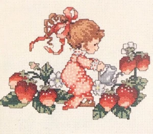Puddin mit Erdbeeren Morgan Inc 1982 Kreuzstichmuster Green Apple Co - Bild 1 von 5