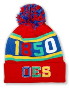ORDER OF EASTERN STAR WHITE BALL BEANIE MÜTZE SKULL CAP OES SKULL CAP BEANIE ROT - Bild 1 von 2