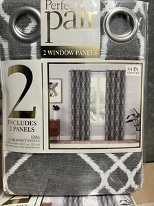 Perfect Pair WIndow Panels Curtains 2Pk Gray Color 50 in x 84 in Grommet Top - Picture 1 of 2