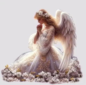 Angel Prayer - Colourful Bedroom Wall Vinyl Sticker - Picture 1 of 4