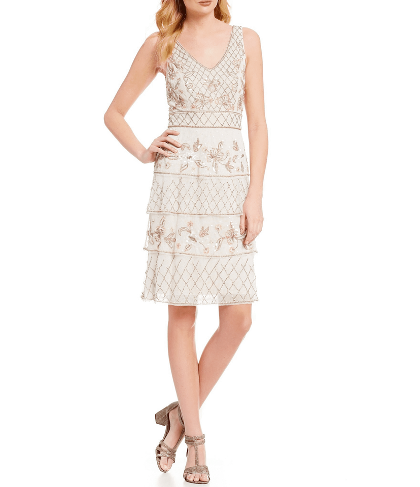 Adrianna Papell Embellished A-line Dress Size 6 # 14a 636 BLM