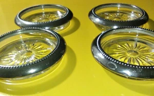 Juego De Colección De 4 Posavasos De Vidrio Placa De Plata MCM Wes Blackinton - Imagen 1 de 7