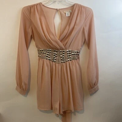 Mameluco corto A'Gaci con detalles de tachuelas y corbata en la cintura talla pequeña Foto 1 de 4