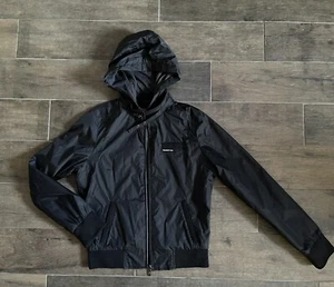 MEMBERS ONLY Black Windbreaker JACKET Hooded Full Zip Sz. LARGE Womens - Picture 1 of 4