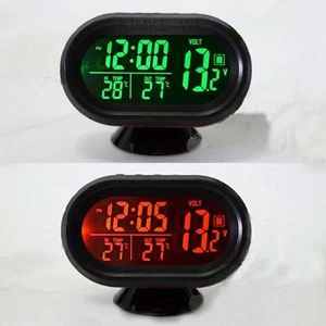 Digital Car Clock & Date Indoor Outdoor Thermometer & Voltage Monitor - Picture 1 of 7