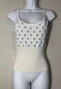 Vintage Y2K Camisole Tank Womens Large Coquette Cottagecore Feminine - Picture 1 of 8