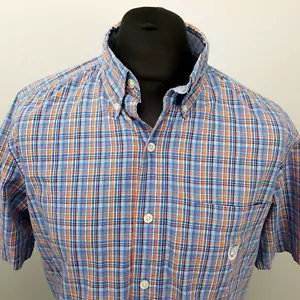 CHAPS Hemd MEDIUM Kurzarm Blau Herren Regular Kariert Kariert Freizeit Original - Bild 1 von 8