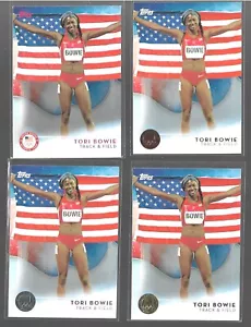 2016 TOPPS OLYMPIC TORI BOWIE GOLD SILVER BRONZE BASE CARD #31 LOT ~ USA TRACK - Picture 1 of 2